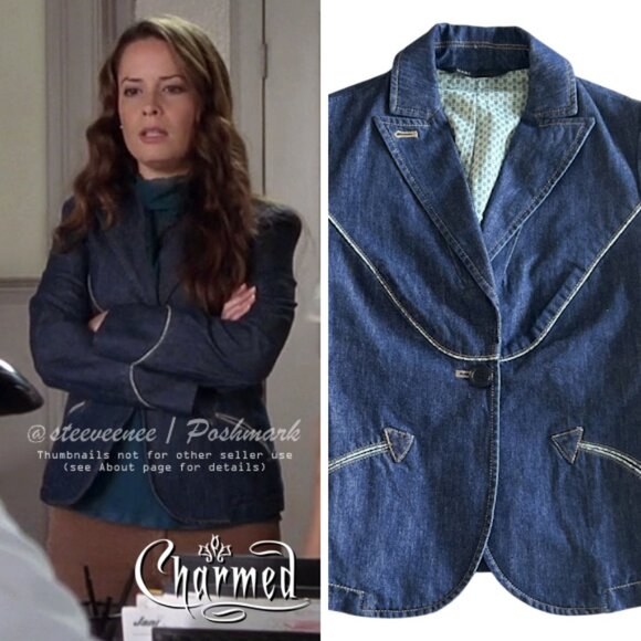 Vintage Y2K Marc Jacobs Denim Blazer Jacket ASO Piper Halliwell - Picture 2 of 8